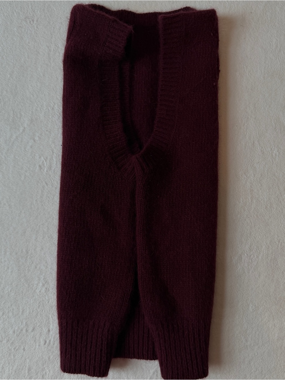 Scotland Yard Burgundy Lambswool Angora Rabbit Vest Maroon Wool Vintage, size 34 - Picture 13 of 16